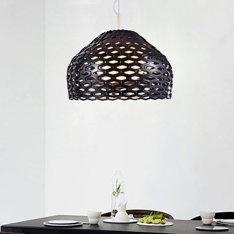 Dome Pendant Lighting Contemporary Resin 1 Light White/Black Hanging Lamp Fixture for Dining Room Black Clearhalo 'Ceiling Lights' 'Modern Pendants' 'Modern' 'Pendant Lights' 'Pendants' Lighting' 212807