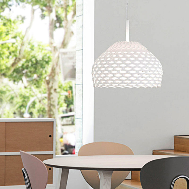 Dome Pendant Lighting Contemporary Resin 1 Light White/Black Hanging Lamp Fixture for Dining Room White Clearhalo 'Ceiling Lights' 'Modern Pendants' 'Modern' 'Pendant Lights' 'Pendants' Lighting' 212808