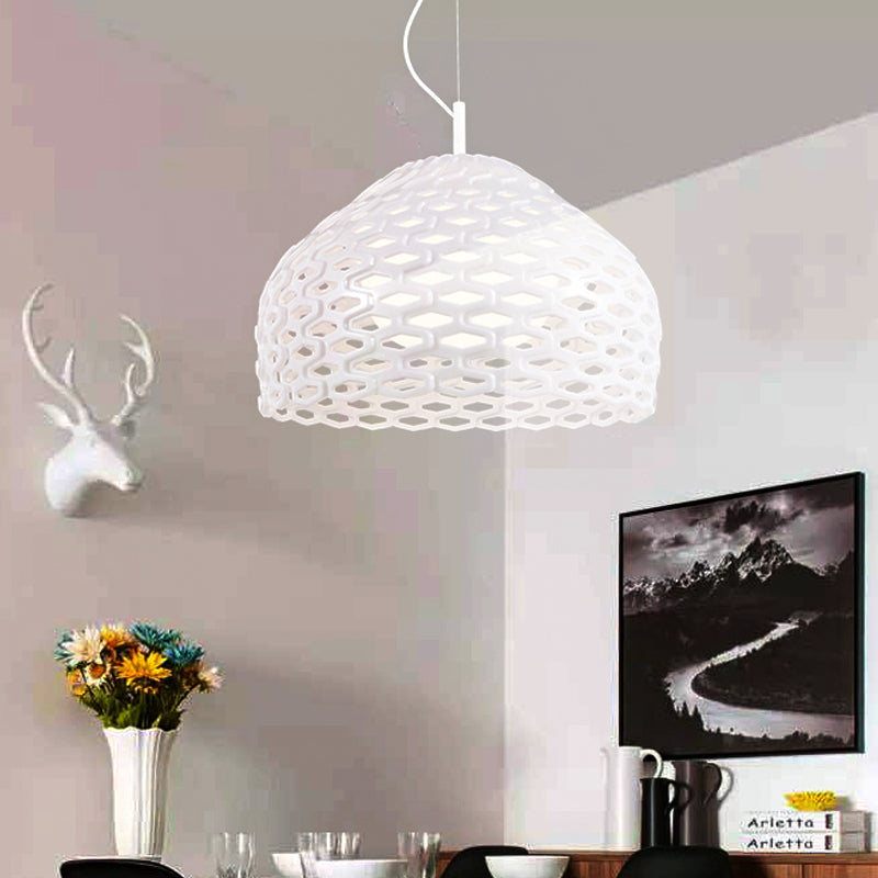 Dome Pendant Lighting Contemporary Resin 1 Light White/Black Hanging Lamp Fixture for Dining Room Clearhalo 'Ceiling Lights' 'Modern Pendants' 'Modern' 'Pendant Lights' 'Pendants' Lighting' 212809