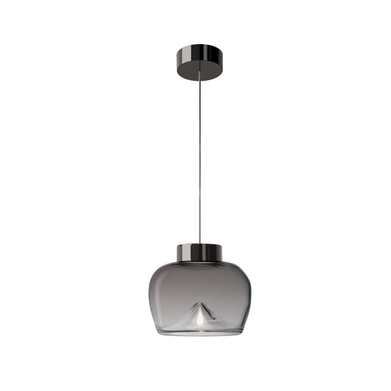 Dome Pendant Lighting Nordic Style Tan/Clear/Smoky Glass 1 Light Hanging Ceiling Lamp in Warm Light Clearhalo 'Ceiling Lights' 'Glass shade' 'Glass' 'Modern Pendants' 'Modern' 'Pendant Lights' 'Pendants' Lighting' 212812