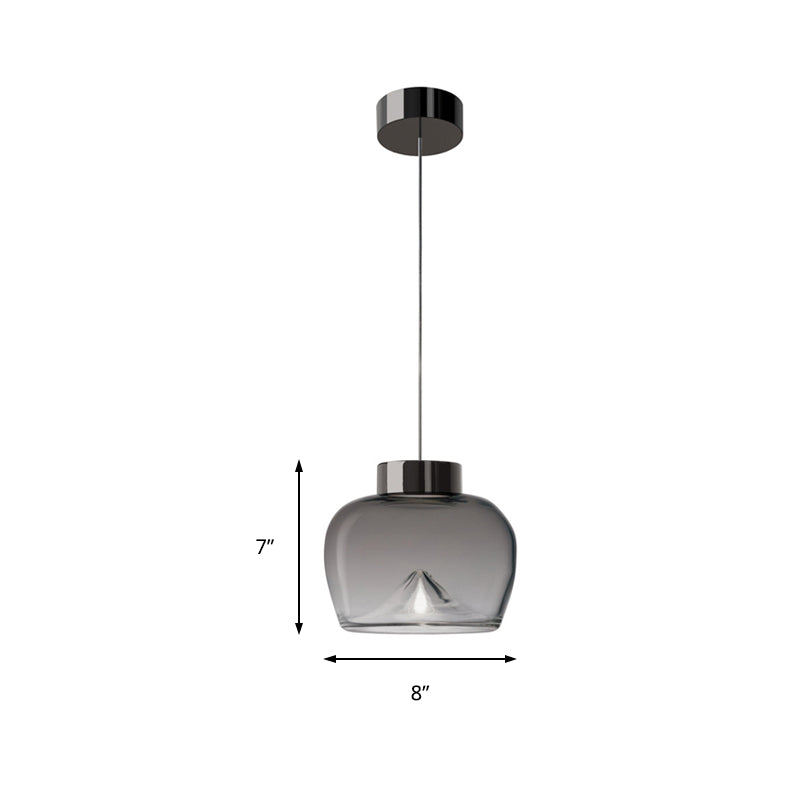 Dome Pendant Lighting Nordic Style Tan/Clear/Smoky Glass 1 Light Hanging Ceiling Lamp in Warm Light Clearhalo 'Ceiling Lights' 'Glass shade' 'Glass' 'Modern Pendants' 'Modern' 'Pendant Lights' 'Pendants' Lighting' 212813