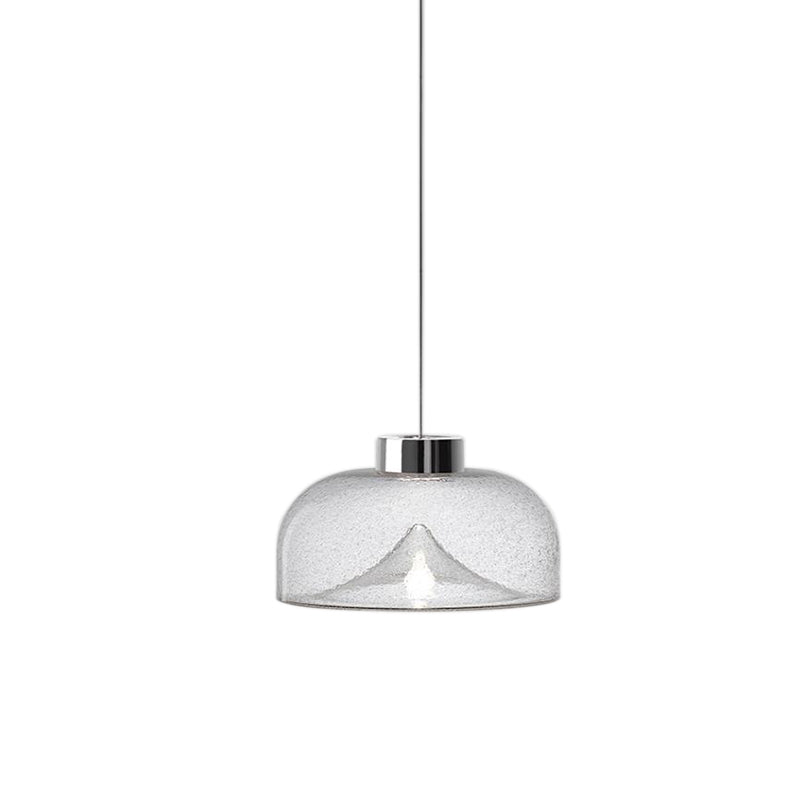 Dome Pendant Lighting Nordic Style Tan/Clear/Smoky Glass 1 Light Hanging Ceiling Lamp in Warm Light Clearhalo 'Ceiling Lights' 'Glass shade' 'Glass' 'Modern Pendants' 'Modern' 'Pendant Lights' 'Pendants' Lighting' 212820