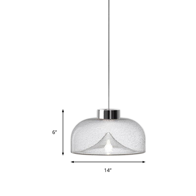 Dome Pendant Lighting Nordic Style Tan/Clear/Smoky Glass 1 Light Hanging Ceiling Lamp in Warm Light Clearhalo 'Ceiling Lights' 'Glass shade' 'Glass' 'Modern Pendants' 'Modern' 'Pendant Lights' 'Pendants' Lighting' 212821