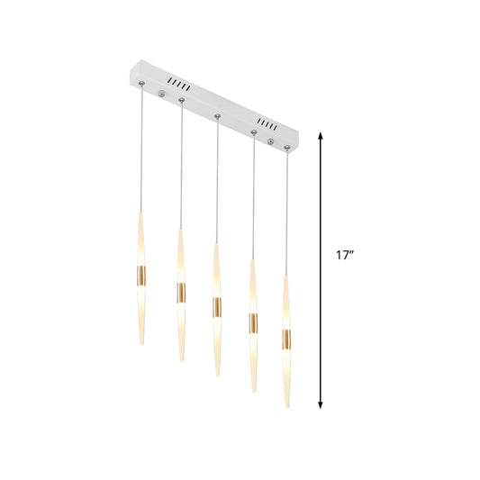 Acrylic Flute Cluster Pendant Light Modernist 5/6 Lights White Ceiling Hanging Lamp Fixture with Round/Linear Canopy in White/Warm Light Clearhalo 'Ceiling Lights' 'Modern Pendants' 'Modern' 'Pendant Lights' 'Pendants' Lighting' 212855