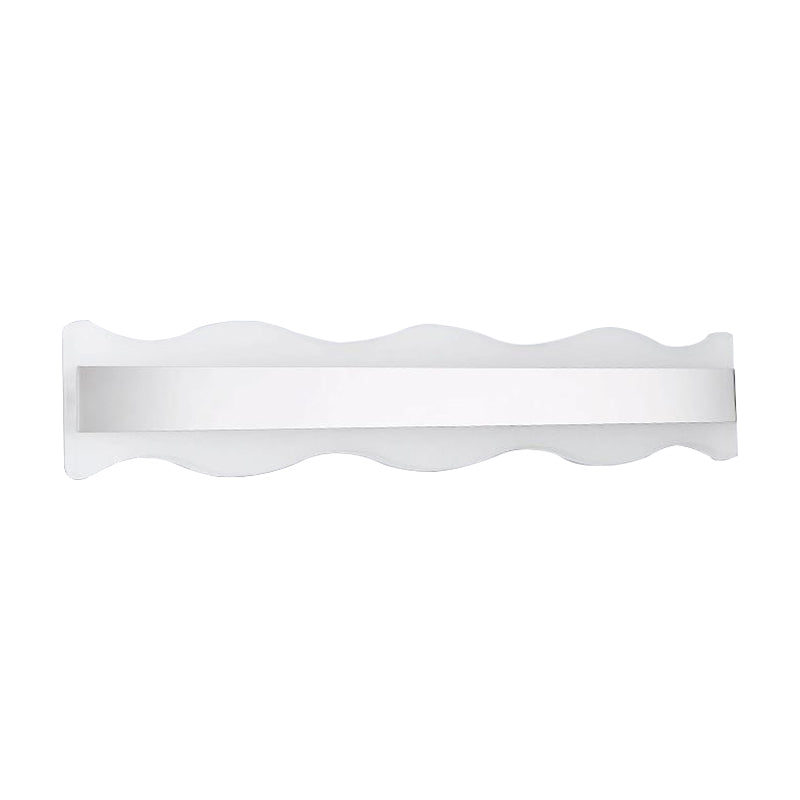 Acrylic Wave Vanity Lighting Modernist Led 16"/20" Wide White Vanity Sconce Light Fixture in White/Warm Light Clearhalo 'Modern wall lights' 'Modern' 'Vanity Lights' 'Wall Lights' Lighting' 213012