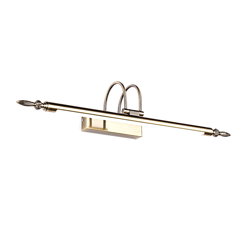 Slim Metal Wall Light Sconce Contemporary Led 22"/26"/30" Wide Brass/Nickle Wall Mounted Light Fixture with Curved Arm in White/Warm Light Clearhalo 'Cast Iron' 'Glass' 'Industrial' 'Modern wall lights' 'Modern' 'Tiffany' 'Traditional wall lights' 'Vanity Lights' 'Wall Lights' Lighting' 213084