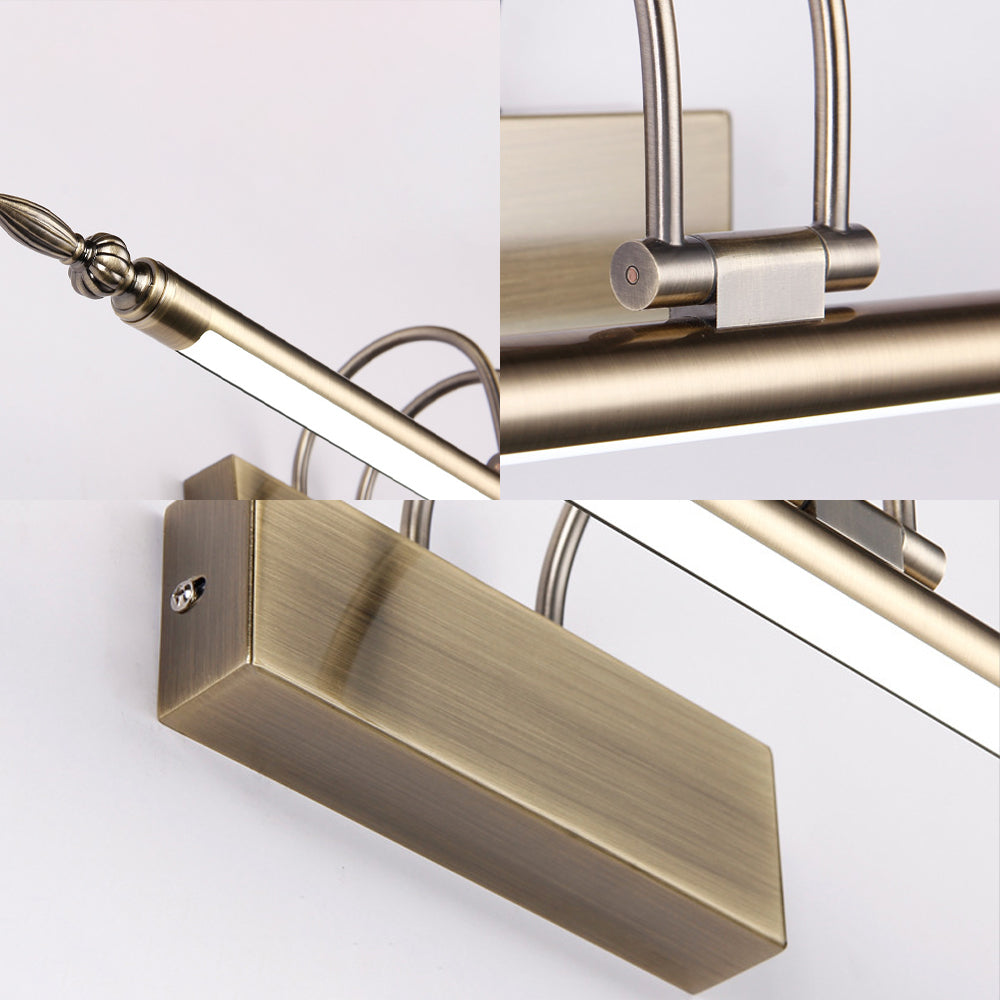 Slim Metal Wall Light Sconce Contemporary Led 22"/26"/30" Wide Brass/Nickle Wall Mounted Light Fixture with Curved Arm in White/Warm Light Clearhalo 'Cast Iron' 'Glass' 'Industrial' 'Modern wall lights' 'Modern' 'Tiffany' 'Traditional wall lights' 'Vanity Lights' 'Wall Lights' Lighting' 213087