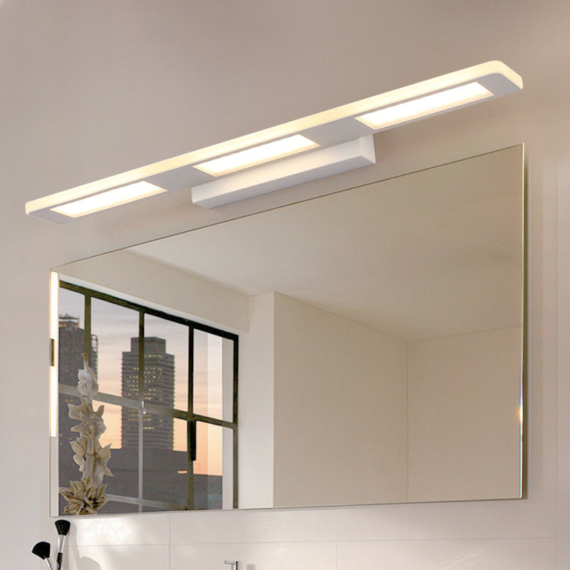 Rectangular Acrylic Vanity Wall Light Modernist Led White Vanity Sconce Light in White/Warm Light White Clearhalo 'Modern wall lights' 'Modern' 'Vanity Lights' 'Wall Lights' Lighting' 213190