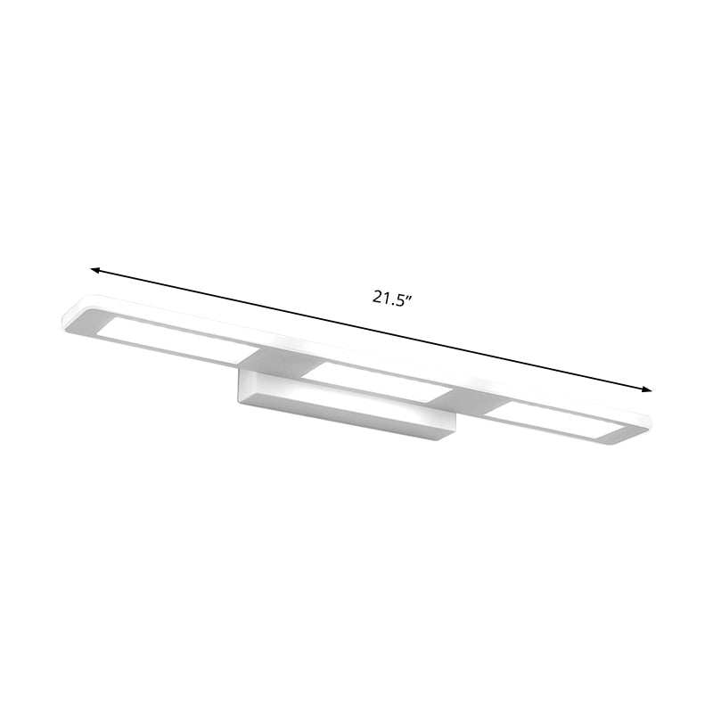 Rectangular Acrylic Vanity Wall Light Modernist Led White Vanity Sconce Light in White/Warm Light Clearhalo 'Modern wall lights' 'Modern' 'Vanity Lights' 'Wall Lights' Lighting' 213194