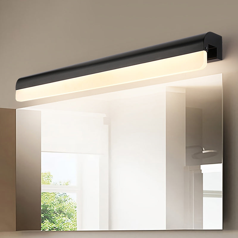 Linear Vanity Sconce Contemporary Acrylic White/Black Led Vanity Wall Sconce Fixture in White/Warm Light, 16"/19.5"/23.5" Wide Clearhalo 'Modern wall lights' 'Modern' 'Vanity Lights' 'Wall Lights' Lighting' 213247