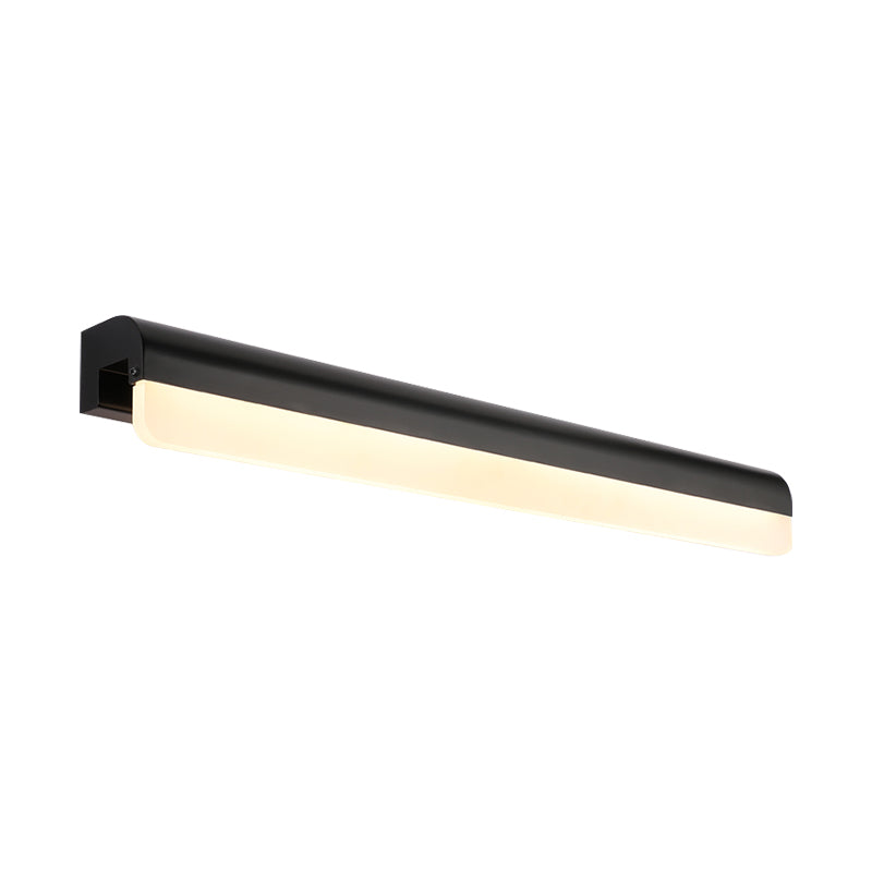 Linear Vanity Sconce Contemporary Acrylic White/Black Led Vanity Wall Sconce Fixture in White/Warm Light, 16"/19.5"/23.5" Wide Clearhalo 'Modern wall lights' 'Modern' 'Vanity Lights' 'Wall Lights' Lighting' 213249