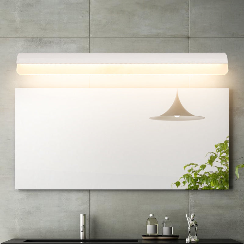 Linear Vanity Sconce Contemporary Acrylic White/Black Led Vanity Wall Sconce Fixture in White/Warm Light, 16"/19.5"/23.5" Wide Clearhalo 'Modern wall lights' 'Modern' 'Vanity Lights' 'Wall Lights' Lighting' 213255