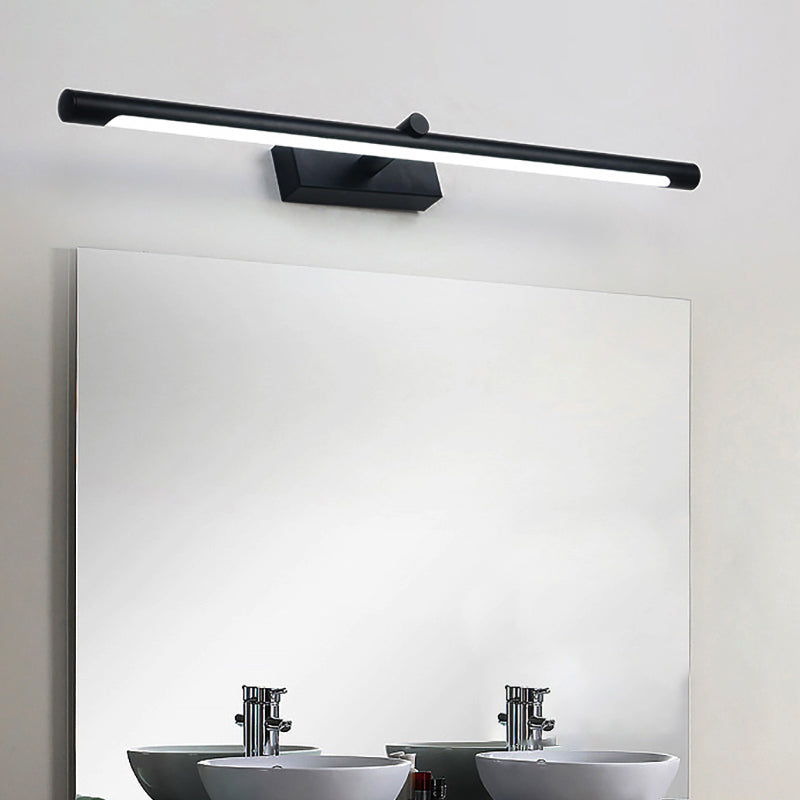 Tube Vanity Lighting Modern Metal White/Black Led Vanity Wall Sconce in White/Warm/Natural Light, 18"/22"/26" Wide Clearhalo 'Cast Iron' 'Glass' 'Industrial' 'Modern wall lights' 'Modern' 'Tiffany' 'Traditional wall lights' 'Vanity Lights' 'Wall Lights' Lighting' 213308