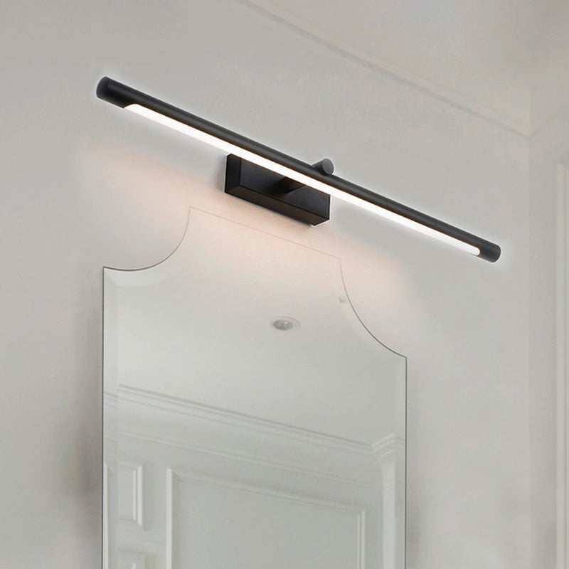 Tube Vanity Lighting Modern Metal White/Black Led Vanity Wall Sconce in White/Warm/Natural Light, 18"/22"/26" Wide Clearhalo 'Cast Iron' 'Glass' 'Industrial' 'Modern wall lights' 'Modern' 'Tiffany' 'Traditional wall lights' 'Vanity Lights' 'Wall Lights' Lighting' 213309
