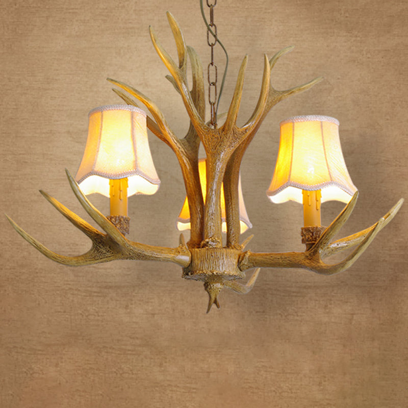 Classic Deer Horn Chandelier Pendant Light Resin Hanging Lighting for Living Room Clearhalo 'Ceiling Lights' 'Chandeliers' Lighting' options 2135885