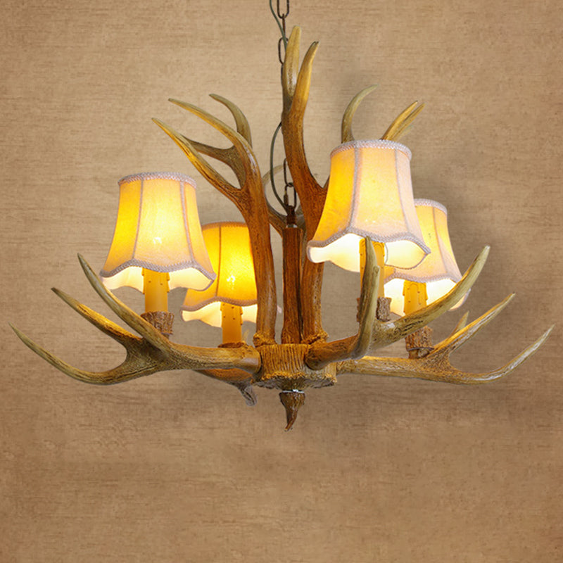 Classic Deer Horn Chandelier Pendant Light Resin Hanging Lighting for Living Room Clearhalo 'Ceiling Lights' 'Chandeliers' Lighting' options 2135887