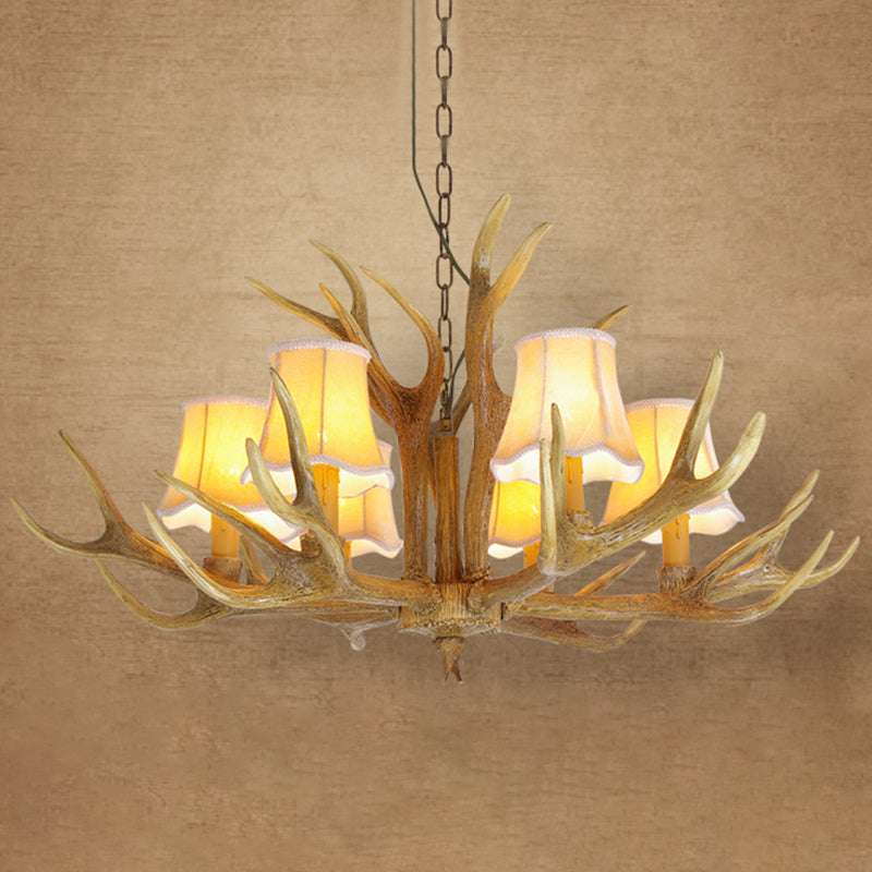 Classic Deer Horn Chandelier Pendant Light Resin Hanging Lighting for Living Room Clearhalo 'Ceiling Lights' 'Chandeliers' Lighting' options 2135891