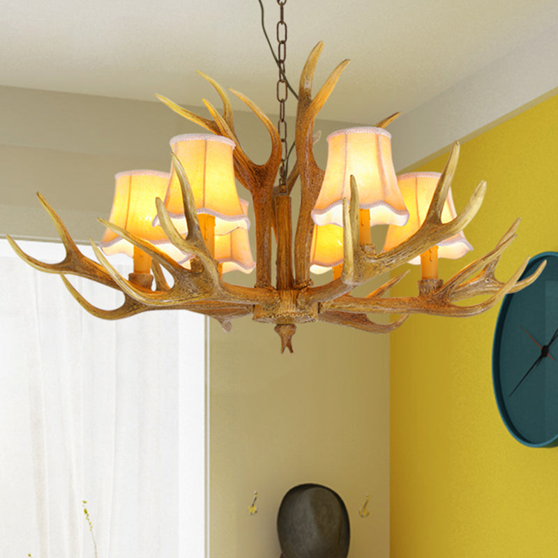 Classic Deer Horn Chandelier Pendant Light Resin Hanging Lighting for Living Room Clearhalo 'Ceiling Lights' 'Chandeliers' Lighting' options 2135892