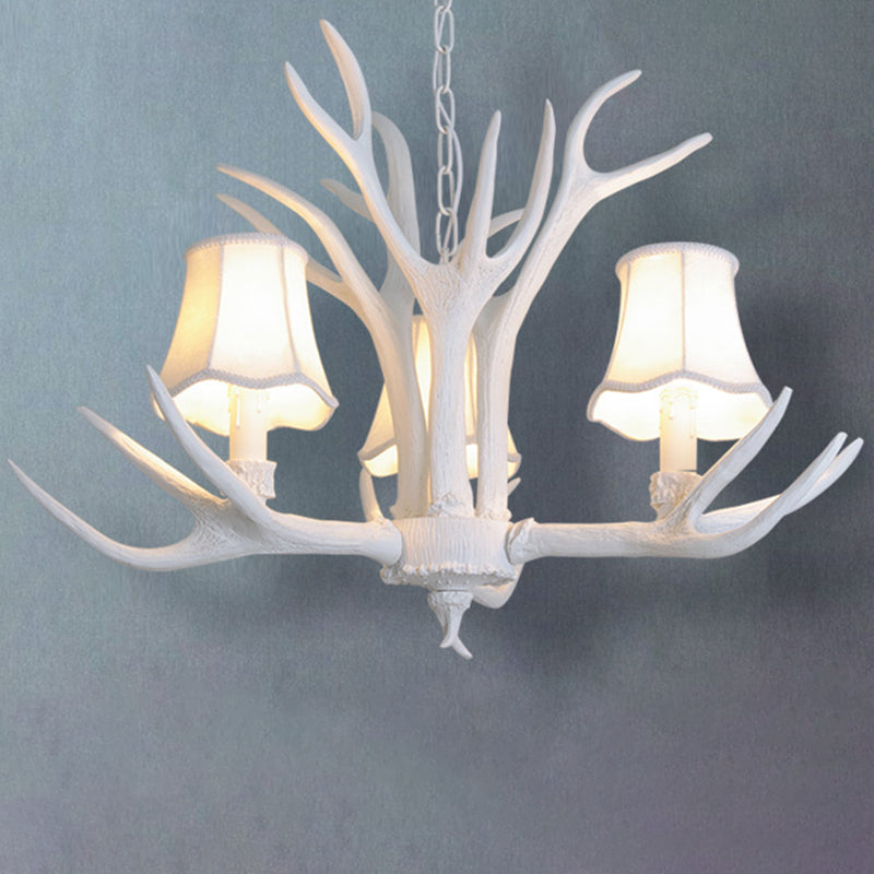 Classic Deer Horn Chandelier Pendant Light Resin Hanging Lighting for Living Room Clearhalo 'Ceiling Lights' 'Chandeliers' Lighting' options 2135899