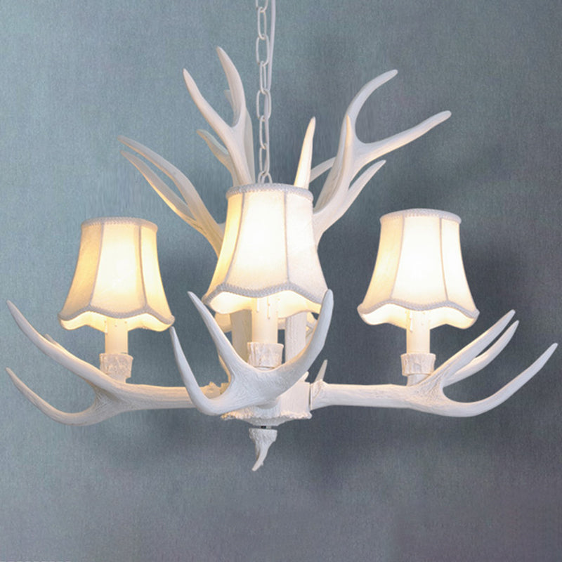 Classic Deer Horn Chandelier Pendant Light Resin Hanging Lighting for Living Room Clearhalo 'Ceiling Lights' 'Chandeliers' Lighting' options 2135901