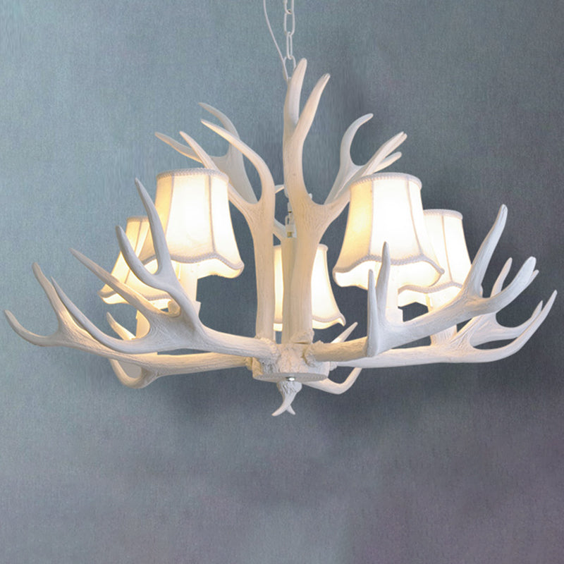 Classic Deer Horn Chandelier Pendant Light Resin Hanging Lighting for Living Room Clearhalo 'Ceiling Lights' 'Chandeliers' Lighting' options 2135903