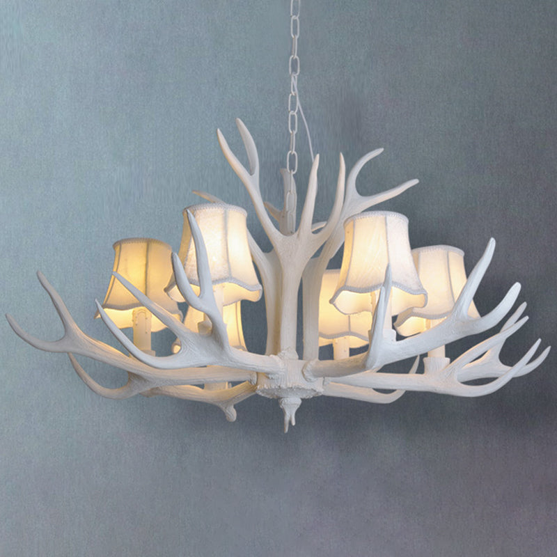 Classic Deer Horn Chandelier Pendant Light Resin Hanging Lighting for Living Room Clearhalo 'Ceiling Lights' 'Chandeliers' Lighting' options 2135905