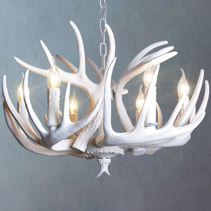 Classic Deer Horn Chandelier Pendant Light Resin Hanging Lighting for Living Room Clearhalo 'Ceiling Lights' 'Chandeliers' Lighting' options 2135906