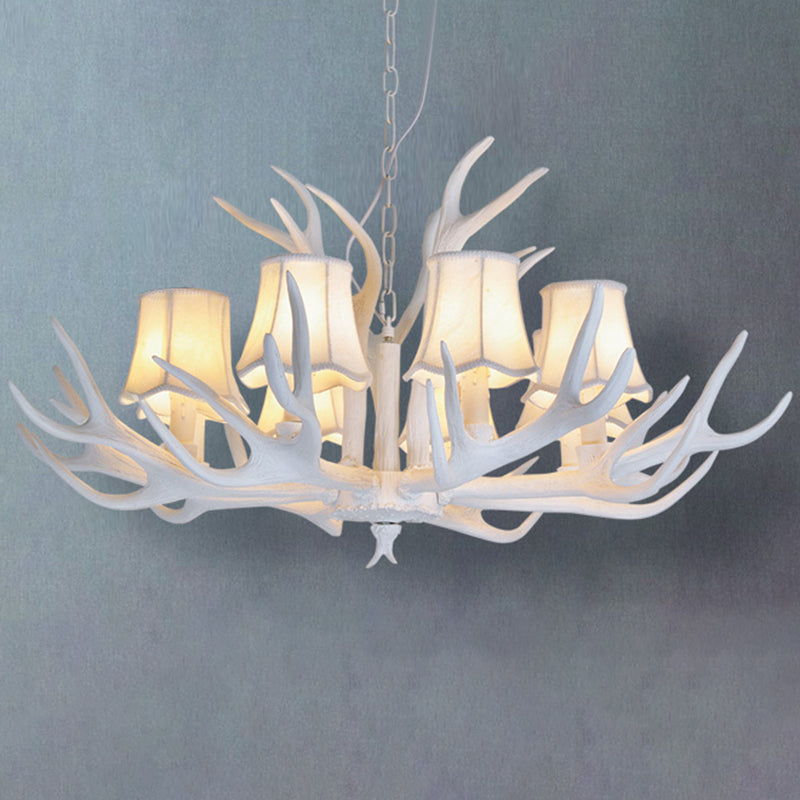 Classic Deer Horn Chandelier Pendant Light Resin Hanging Lighting for Living Room Clearhalo 'Ceiling Lights' 'Chandeliers' Lighting' options 2135907