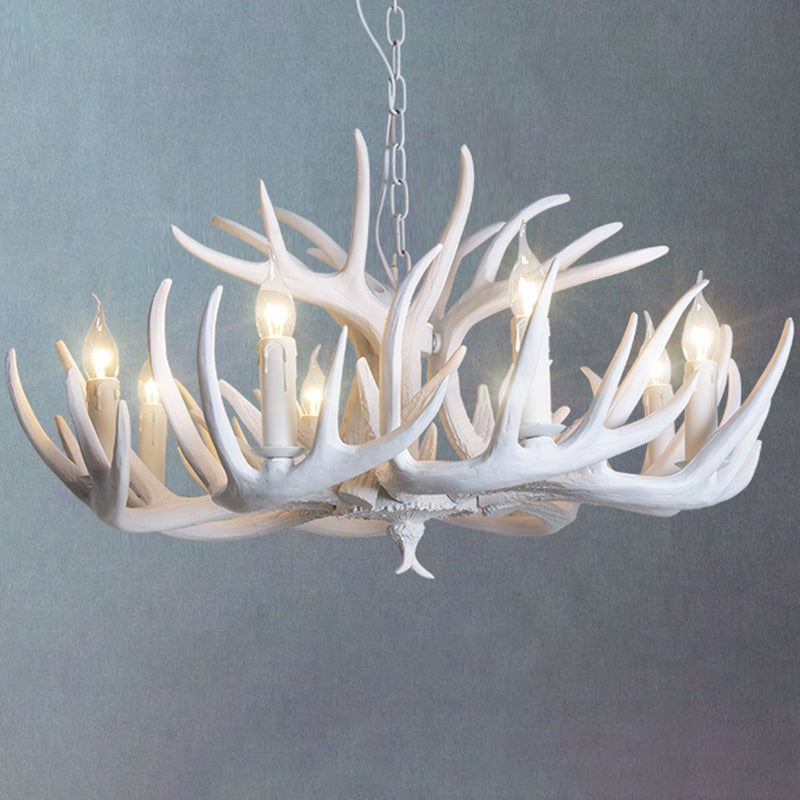 Classic Deer Horn Chandelier Pendant Light Resin Hanging Lighting for Living Room Clearhalo 'Ceiling Lights' 'Chandeliers' Lighting' options 2135908