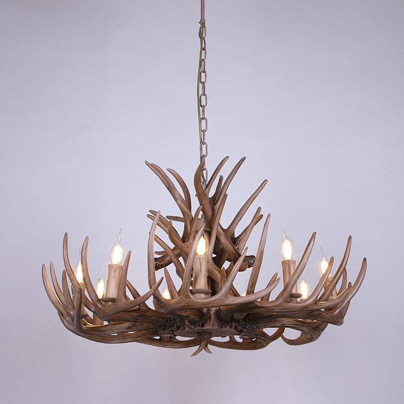 Vintage Antler Shaped Chandelier Light Fixture Resin Pendant Light for Restaurant Clearhalo 'Ceiling Lights' 'Chandeliers' Lighting' options 2135940