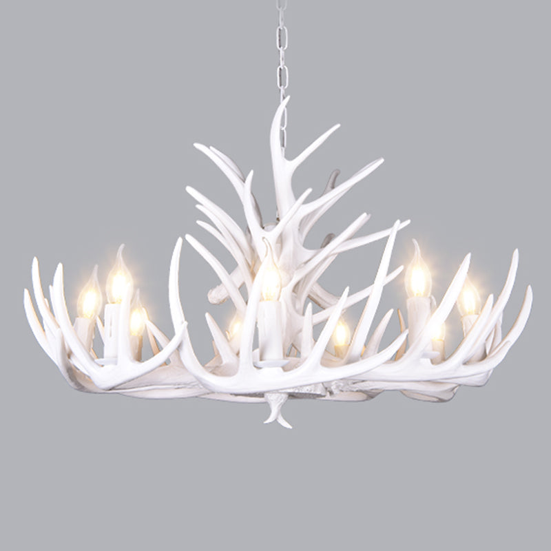 Vintage Antler Shaped Chandelier Light Fixture Resin Pendant Light for Restaurant Clearhalo 'Ceiling Lights' 'Chandeliers' Lighting' options 2135943