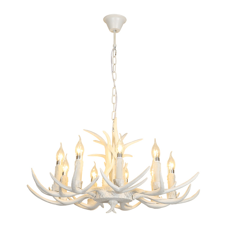 White Deer Horn Shaped Chandelier Lighting Classic Resin Living Room Pendant Light 10 White Clearhalo 'Ceiling Lights' 'Chandeliers' Lighting' options 2136034_9dacd8cb-2862-4068-bf65-9c5e9d5db05d