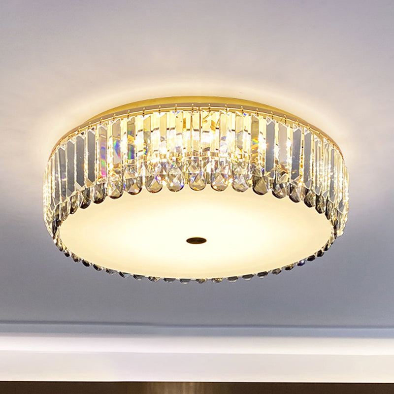 K9 Crystal Round LED Flush Light Artistic Gold Flush Ceiling Light Fixture for Living Room Clearhalo 'Ceiling Lights' 'Close To Ceiling Lights' 'Close to ceiling' 'Flush mount' Lighting' 2136153