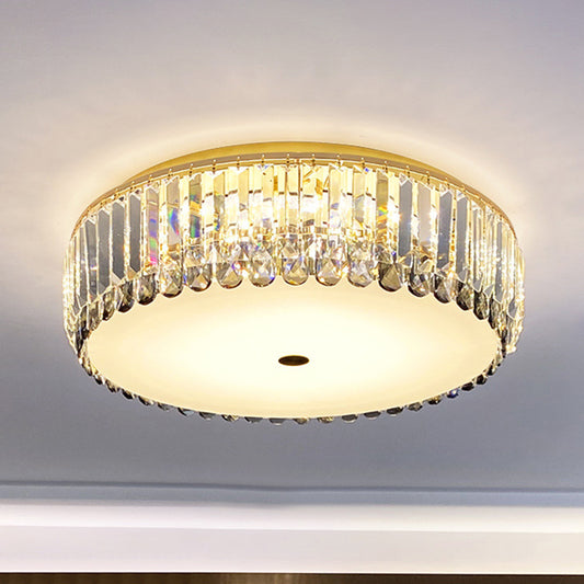 K9 Crystal Round LED Flush Light Artistic Gold Flush Ceiling Light Fixture for Living Room Clearhalo 'Ceiling Lights' 'Close To Ceiling Lights' 'Close to ceiling' 'Flush mount' Lighting' 2136154