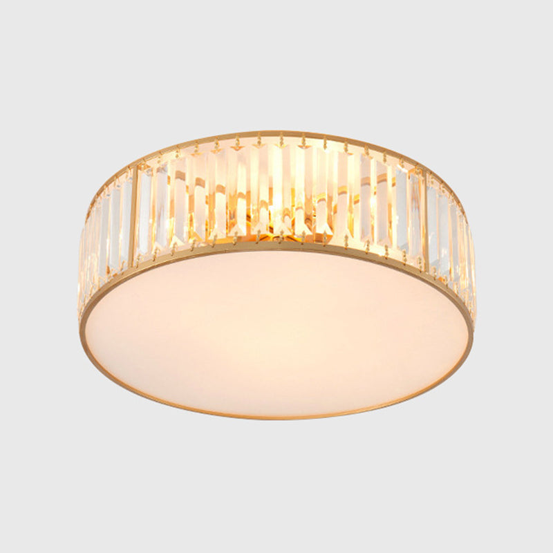 Round Shaped Living Room Flush Mount Faceted Crystal Modern Flushmount Ceiling Light Clearhalo 'Ceiling Lights' 'Close To Ceiling Lights' 'Close to ceiling' 'Flush mount' Lighting' 2136166