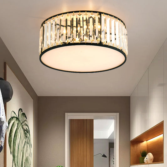 Round Shaped Living Room Flush Mount Faceted Crystal Modern Flushmount Ceiling Light Clearhalo 'Ceiling Lights' 'Close To Ceiling Lights' 'Close to ceiling' 'Flush mount' Lighting' 2136168