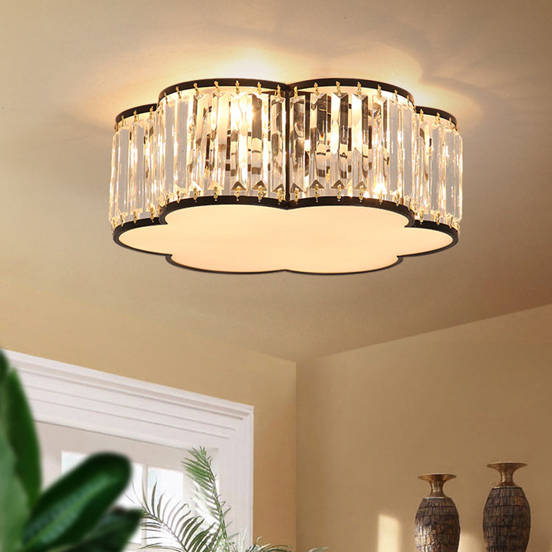 Floral Flush Mount Light Simplicity Clear Crystal Living Room Flush Mount Ceiling Light Clearhalo 'Ceiling Lights' 'Close To Ceiling Lights' 'Close to ceiling' 'Flush mount' Lighting' 2136182