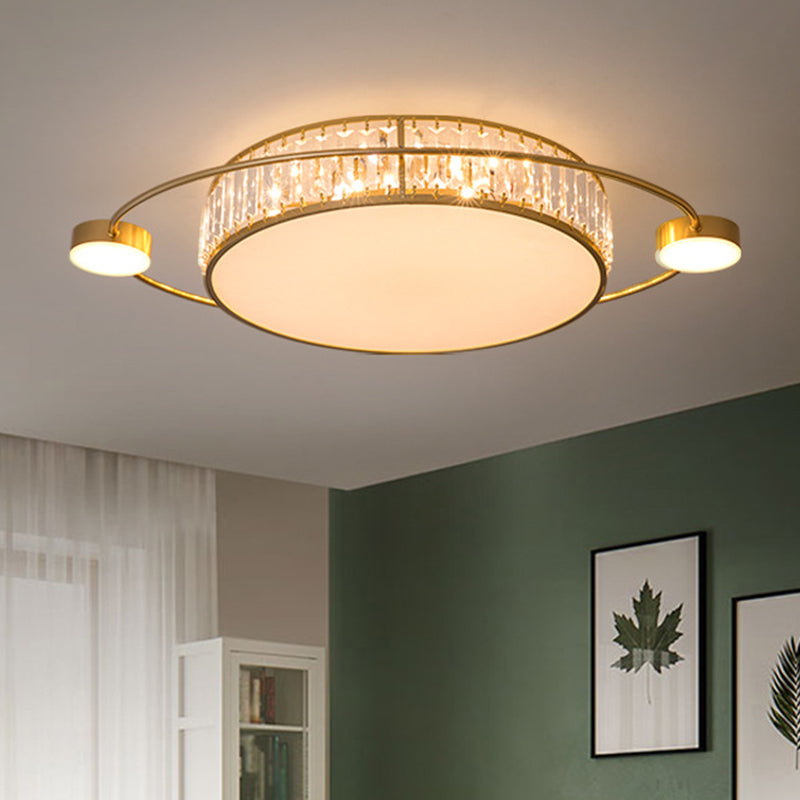 Clear Crystal Round LED Flush Light Artistic Flush Ceiling Light Fixture for Corridor Gold Clearhalo 'Ceiling Lights' 'Close To Ceiling Lights' 'Close to ceiling' 'Flush mount' Lighting' 2136185