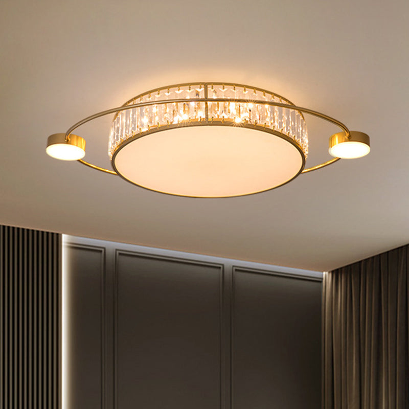 Clear Crystal Round LED Flush Light Artistic Flush Ceiling Light Fixture for Corridor Clearhalo 'Ceiling Lights' 'Close To Ceiling Lights' 'Close to ceiling' 'Flush mount' Lighting' 2136186