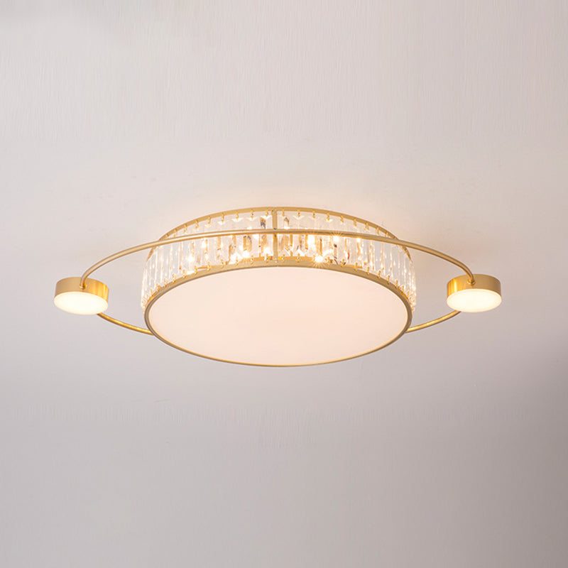 Clear Crystal Round LED Flush Light Artistic Flush Ceiling Light Fixture for Corridor Clearhalo 'Ceiling Lights' 'Close To Ceiling Lights' 'Close to ceiling' 'Flush mount' Lighting' 2136189