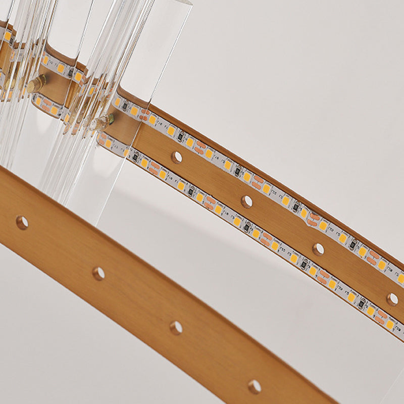 Loop Clear Crystal Chandelier Lighting Minimalist Gold LED Pendant Light for Living Room Clearhalo 'Ceiling Lights' 'Chandeliers' 'Modern Chandeliers' 'Modern' Lighting' 2136334