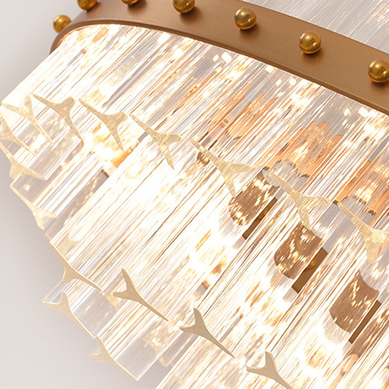 Loop Clear Crystal Chandelier Lighting Minimalist Gold LED Pendant Light for Living Room Clearhalo 'Ceiling Lights' 'Chandeliers' 'Modern Chandeliers' 'Modern' Lighting' 2136335
