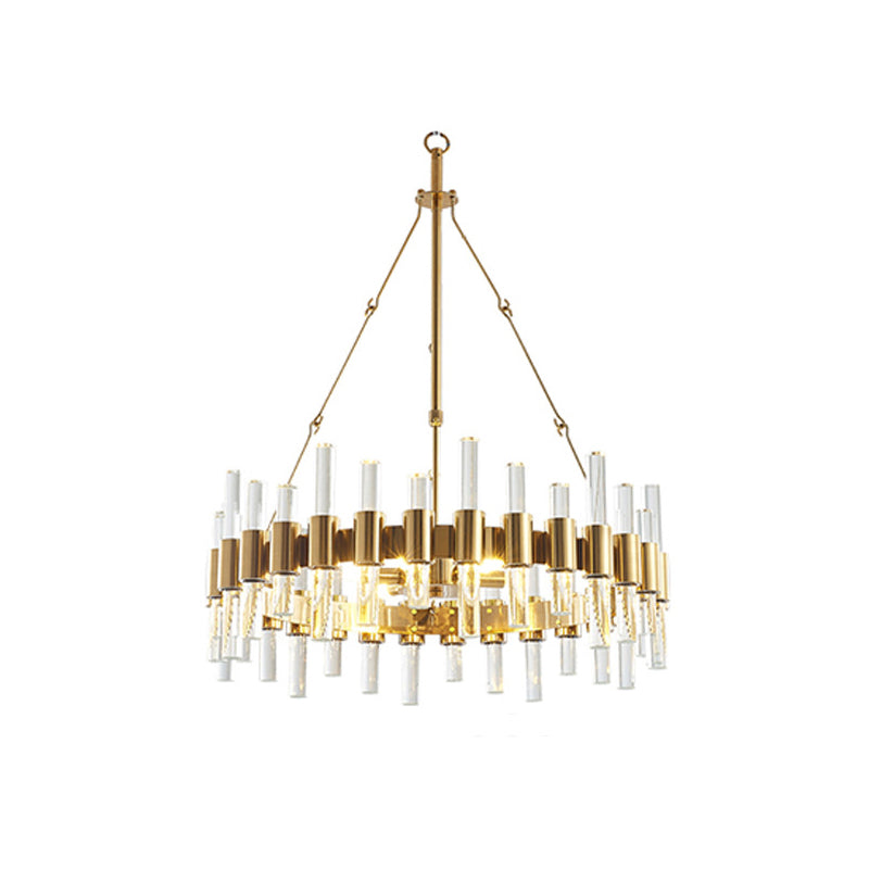 Loop Shaped Chandelier Pendant Light Post-Modern Crystal Rod Gold Hanging Lighting Clearhalo 'Ceiling Lights' 'Chandeliers' 'Modern Chandeliers' 'Modern' Lighting' 2136347