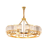K9 Crystal Circular Chandelier Lighting Minimalist Gold Pendant Light for Dining Room Clearhalo 'Ceiling Lights' 'Chandeliers' 'Modern Chandeliers' 'Modern' Lighting' 2136398