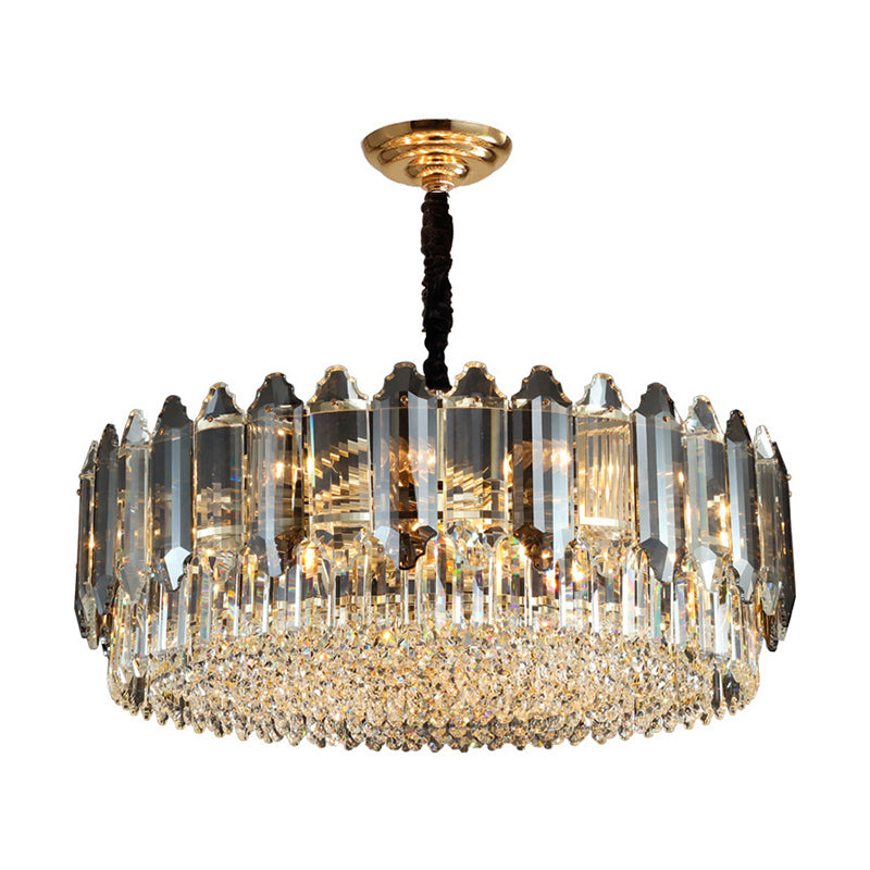 Circular Ceiling Lighting Postmodern K9 Crystal Living Room Chandelier Light Fixture in Clear Clearhalo 'Ceiling Lights' 'Chandeliers' 'Clear' 'Industrial' 'Modern Chandeliers' 'Modern' 'Tiffany' 'Traditional Chandeliers' Lighting' 2136735