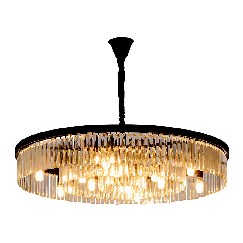 Drum Shaped Ceiling Lighting Postmodern K9 Strip Crystal Living Room Chandelier Light Fixture Clearhalo 'Ceiling Lights' 'Chandeliers' 'Modern Chandeliers' 'Modern' Lighting' 2136872