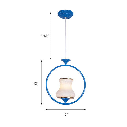 1 Light Cup Shade Ceiling Pendant Light Classic Black/White/Pink Metal Hanging Lamp for Corridor Clearhalo 'Ceiling Lights' 'Pendant Lights' 'Pendants' Lighting' 213715