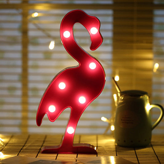 Cartoon Girls Bedroom Battery Table Lamp Plastic Kids Style LED Nightstand Lighting Rose Red Battery Clearhalo 'Night Lights' 'Wall Lights' Lighting' 2137353