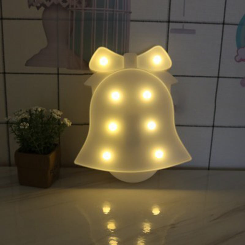 Artistic Cartoon Shaped LED Table Lighting Plastic Bedroom Battery Nightstand Lamp White Battery Clearhalo 'Night Lights' 'Wall Lights' Lighting' 2137357