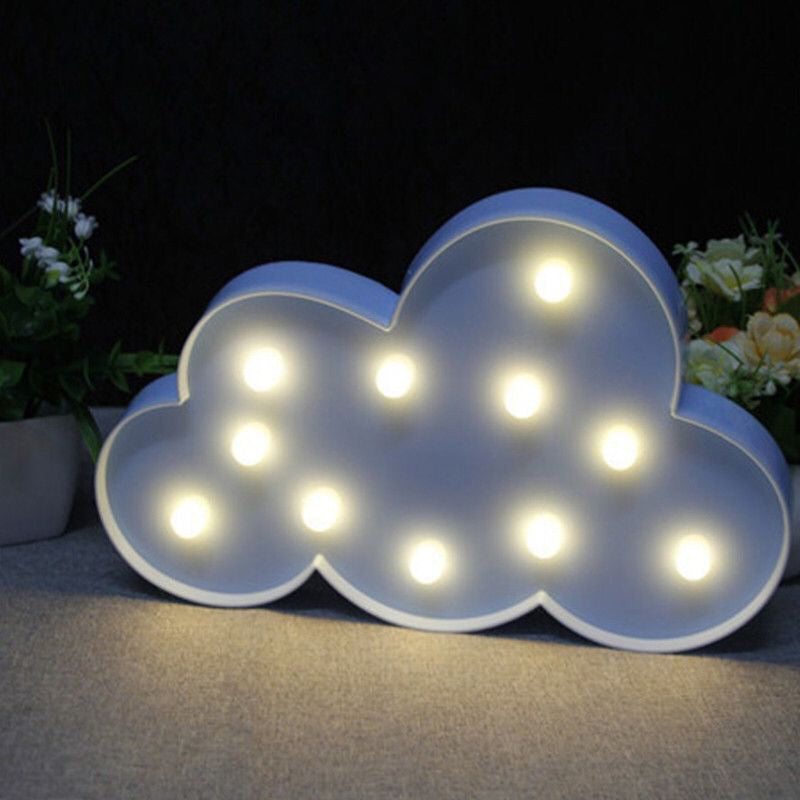 Kids Style Cloud Shaped Battery Table Lamp Plastic Bedroom LED Nightstand Lighting Blue Battery Clearhalo 'Night Lights' 'Wall Lights' Lighting' 2137380
